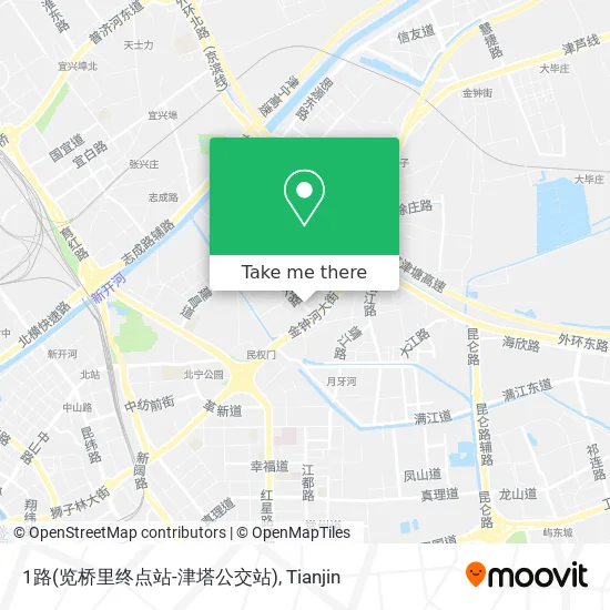 1路(览桥里终点站-津塔公交站) map