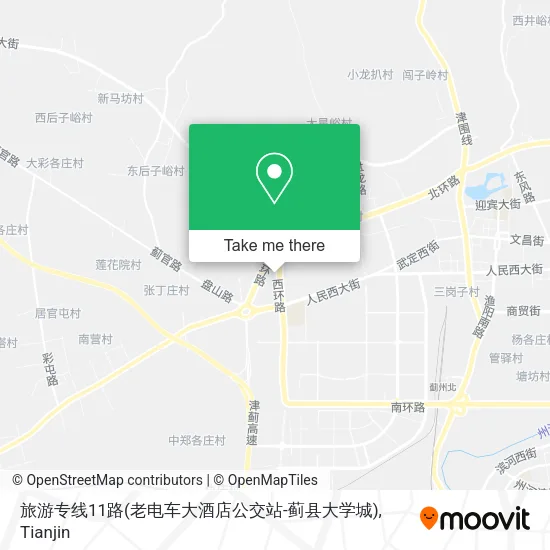 旅游专线11路(老电车大酒店公交站-蓟县大学城) map