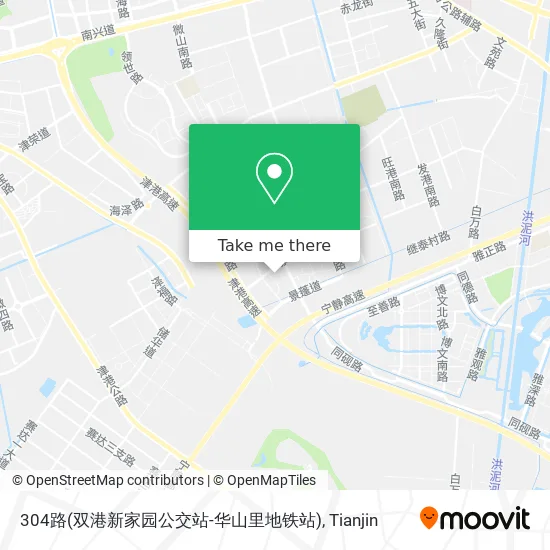 304路(双港新家园公交站-华山里地铁站) map