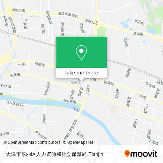 天津市东丽区人力资源和社会保障局 map