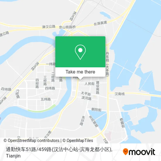 通勤快车51路/459路(汉沽中心站-滨海龙都小区) map