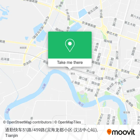 通勤快车51路/459路(滨海龙都小区-汉沽中心站) map