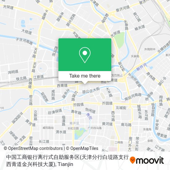 中国工商银行离行式自助服务区(天津分行白堤路支行西青道金兴科技大厦) map