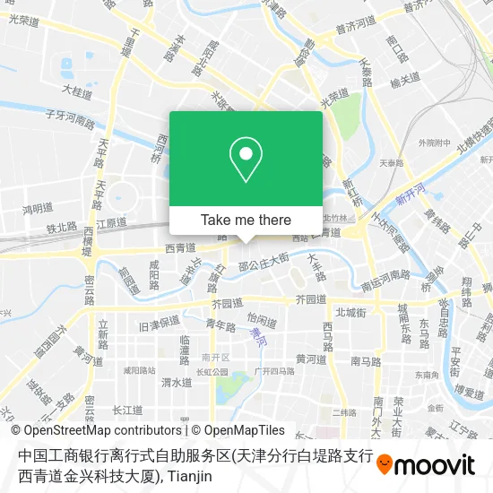 中国工商银行离行式自助服务区(天津分行白堤路支行西青道金兴科技大厦) map