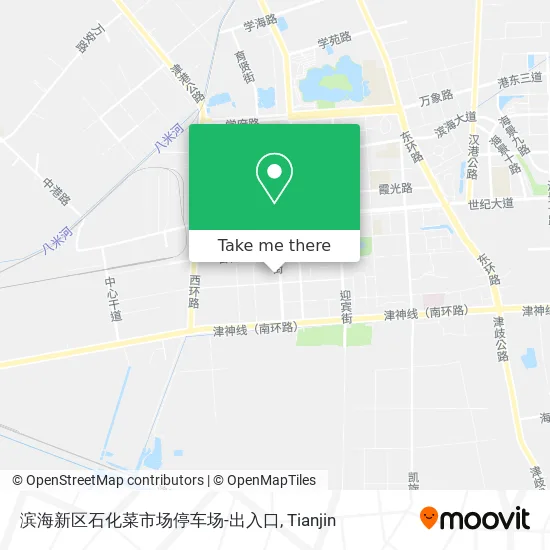 滨海新区石化菜市场停车场-出入口 map