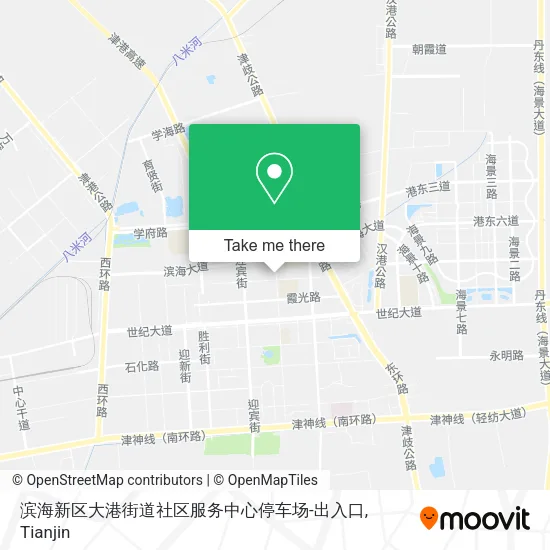 滨海新区大港街道社区服务中心停车场-出入口 map