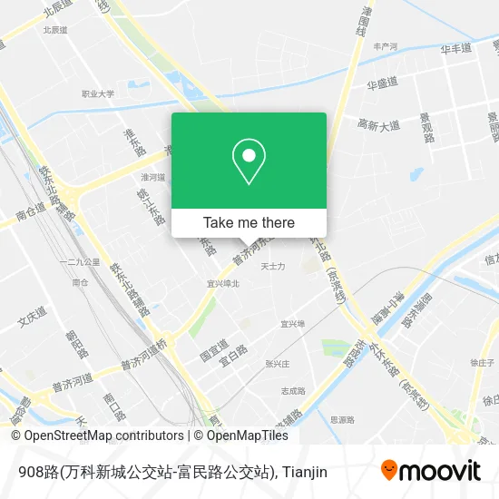 908路(万科新城公交站-富民路公交站) map