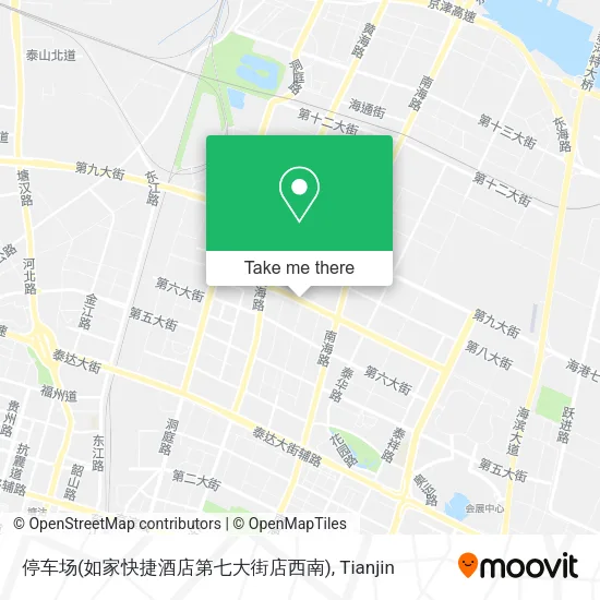 停车场(如家快捷酒店第七大街店西南) map
