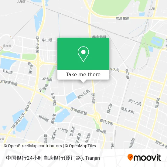 中国银行24小时自助银行(厦门路) map