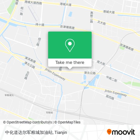中化道达尔军粮城加油站 map