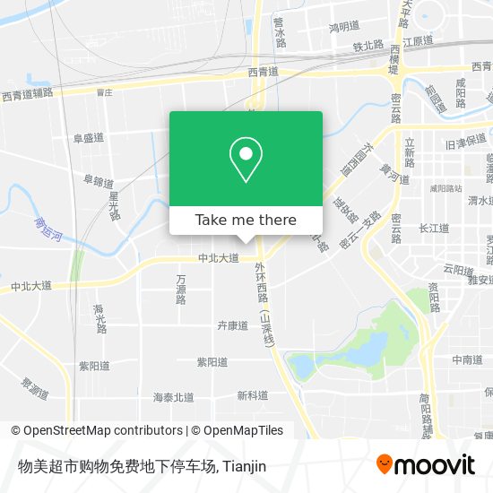 物美超市购物免费地下停车场 map