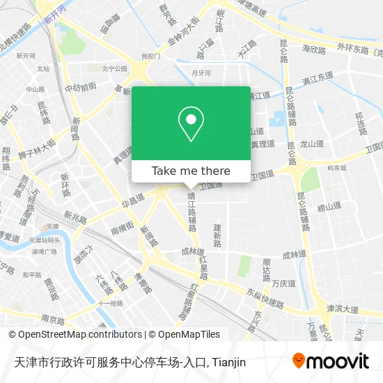 天津市行政许可服务中心停车场-入口 map