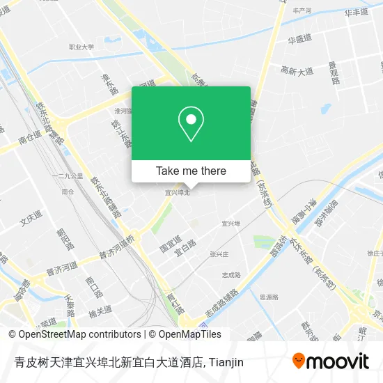 青皮树天津宜兴埠北新宜白大道酒店 map