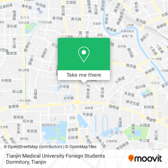 Tianjin Medical University Foriegn Students Dormitory map