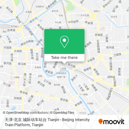 天津-北京 城际动车站台 Tianjin - Beijing Intercity Train Platform map