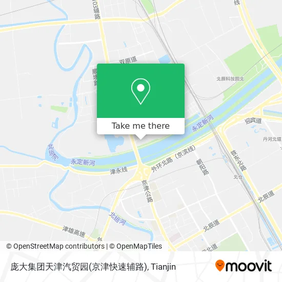庞大集团天津汽贸园(京津快速辅路) map