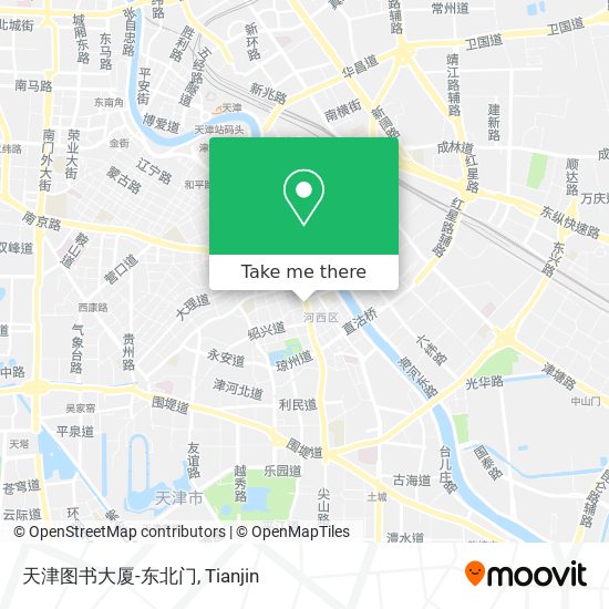 天津图书大厦-东北门 map