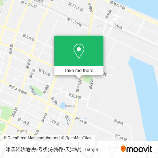 津滨轻轨地铁9号线(东海路-天津站) map