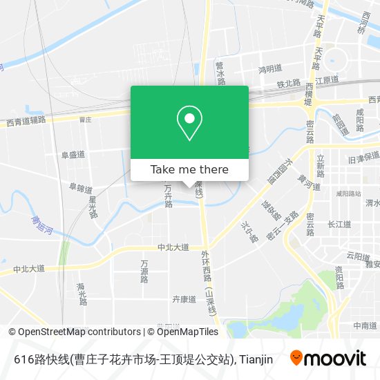 616路快线(曹庄子花卉市场-王顶堤公交站) map