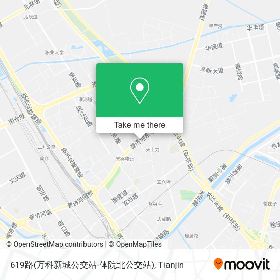 619路(万科新城公交站-体院北公交站) map
