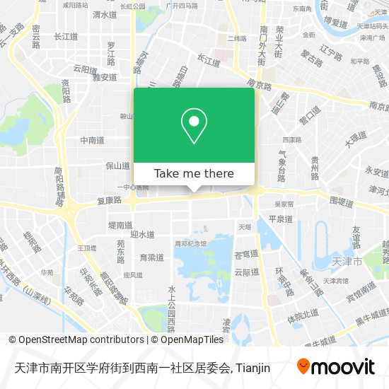 天津市南开区学府街到西南一社区居委会 map