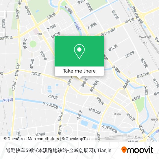 通勤快车59路(本溪路地铁站-金威创展园) map