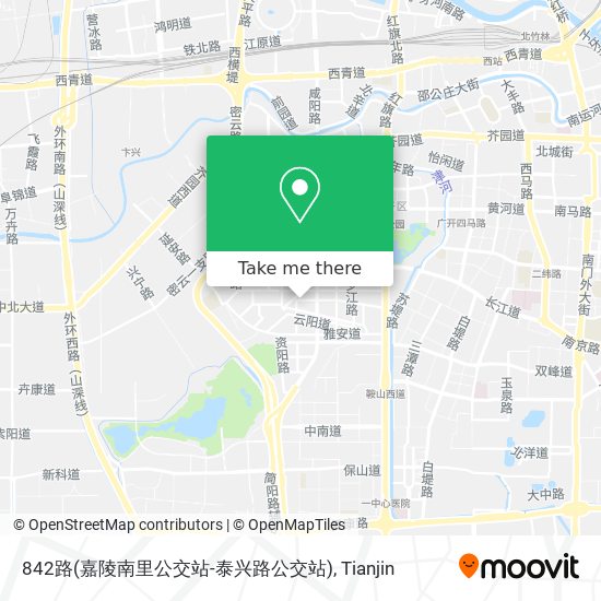 842路(嘉陵南里公交站-泰兴路公交站) map