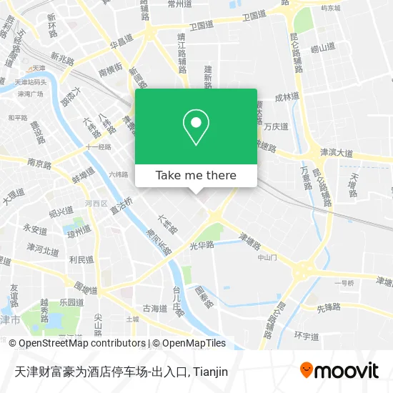 天津财富豪为酒店停车场-出入口 map