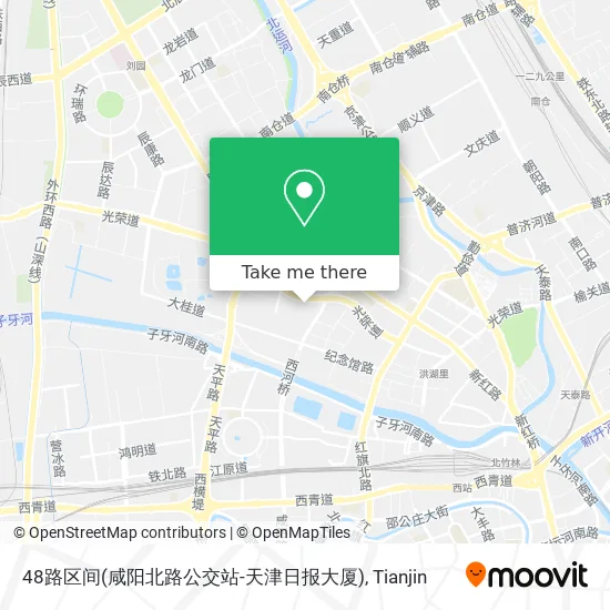48路区间(咸阳北路公交站-天津日报大厦) map