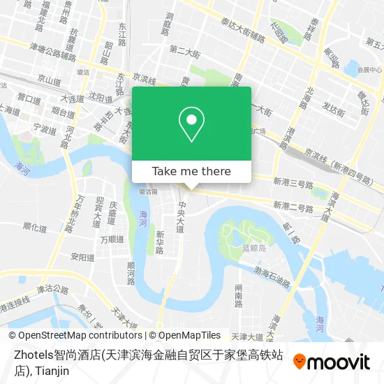 Zhotels智尚酒店(天津滨海金融自贸区于家堡高铁站店) map
