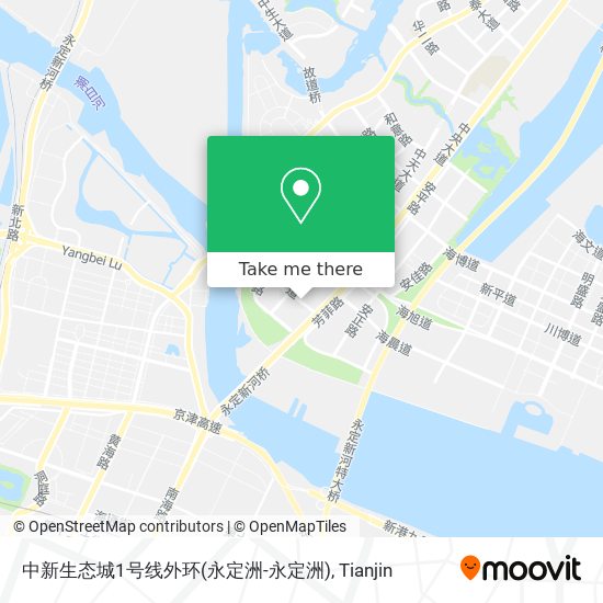 中新生态城1号线外环(永定洲-永定洲) map