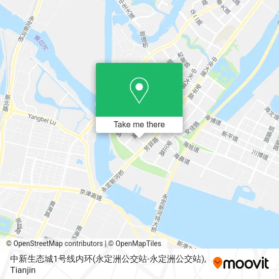 中新生态城1号线内环(永定洲公交站-永定洲公交站) map