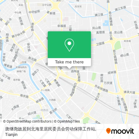 唐继尧故居到北海里居民委员会劳动保障工作站 map