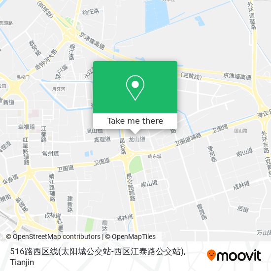516路西区线(太阳城公交站-西区江泰路公交站) map