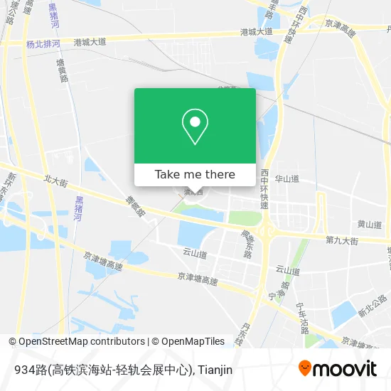 934路(高铁滨海站-轻轨会展中心) map