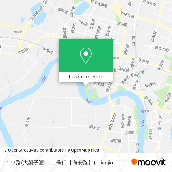 107路(大梁子渡口-二号门【海安路】) map