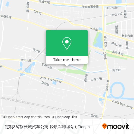 定制36路(长城汽车公寓-轻轨军粮城站) map