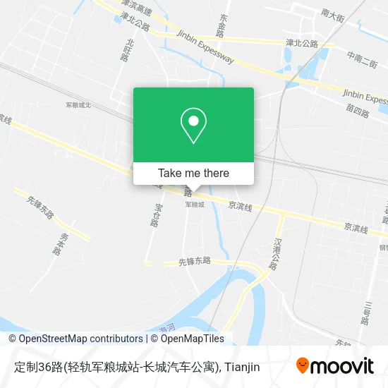 定制36路(轻轨军粮城站-长城汽车公寓) map