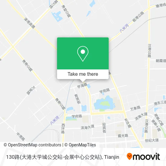 130路(大港大学城公交站-会展中心公交站) map