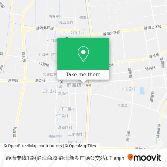 静海专线1路(静海商城-静海新湖广场公交站) map