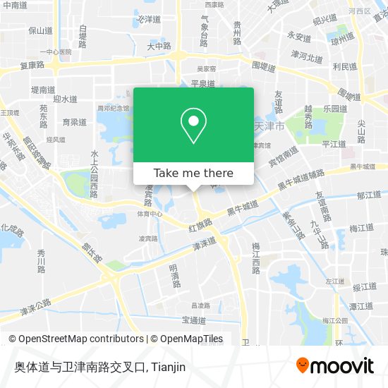 奥体道与卫津南路交叉口 map