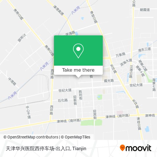 天津华兴医院西停车场-出入口 map