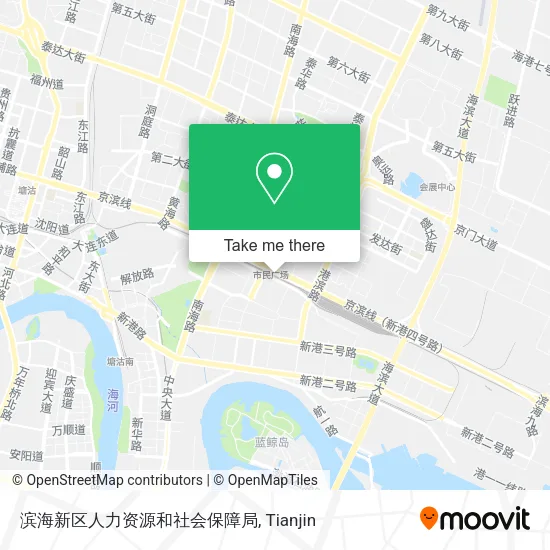 滨海新区人力资源和社会保障局 map