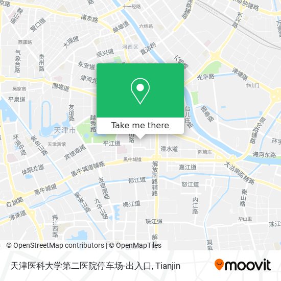 天津医科大学第二医院停车场-出入口 map