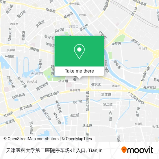 天津医科大学第二医院停车场-出入口 map