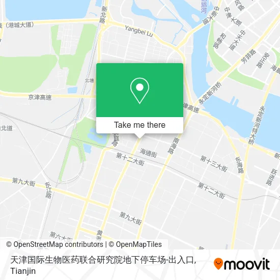 天津国际生物医药联合研究院地下停车场-出入口 map