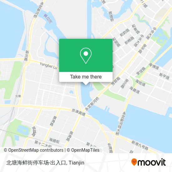 北塘海鲜街停车场-出入口 map