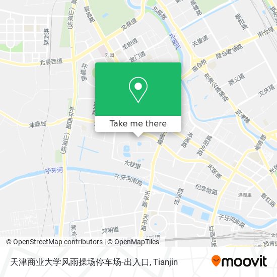 天津商业大学风雨操场停车场-出入口 map