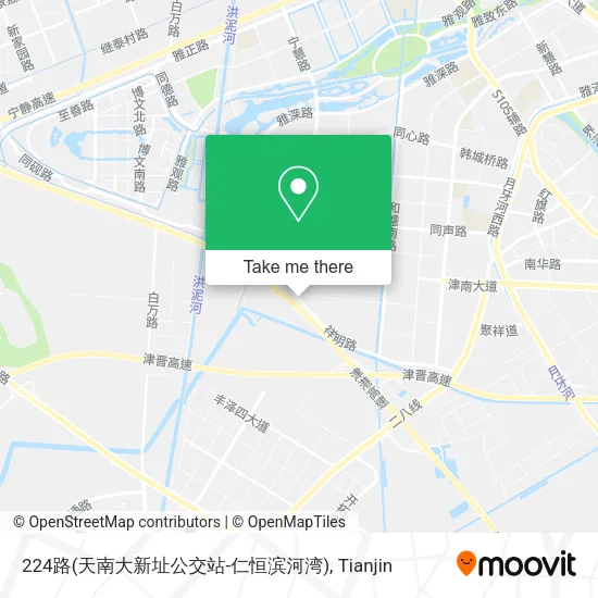 224路(天南大新址公交站-仁恒滨河湾) map