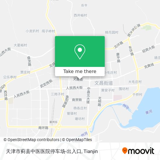 天津市蓟县中医医院停车场-出入口 map